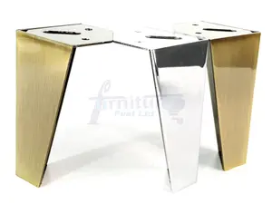 Furniture Legs Sofa Legs Set of 4 Modern Metal Chrome Corner Leg Cabinet Legs Replacement Feet  Cabinet Cupboard Sofa  Chair