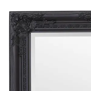 Andrews Flat Wall Mirror Black Matte / 60cm x 90cm W