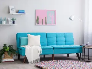 Beliani Scandinavian Sofa Bed RONNE Turquoise