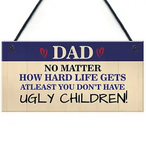 Red Ocean Funny Joke Dad Sign Dad Gift From Daughter Son Birthday Fathers Day Gift For Dad Ugly Sign