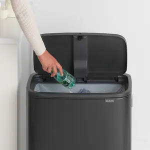 Bo Touch Bin, 60 litre, with 1 inner Plastic Bucket Black