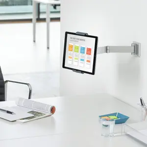 Durable Aluminium Tablet Holder iPad Wall Arm Mount - Lockable & Rotatable