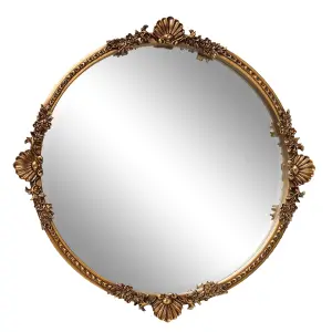 Melody Maison Round Gold Ornate Wall Mirror 56cm x 56cm