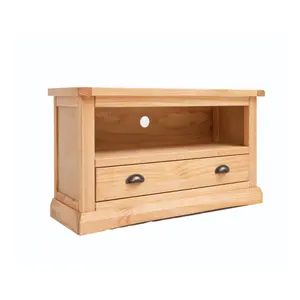 Lucca Waxed 1 Drawer TV Cabinet Brass Cup Handle