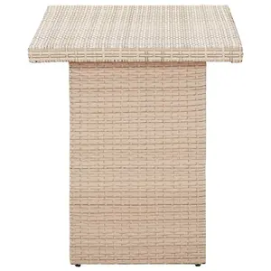 Berkfield Garden Table Beige 110x60x67 cm Poly Rattan