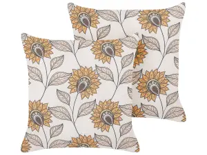 Set of 2 Cushions TUBEROSE 45 x 45 cm Floral Multicolour