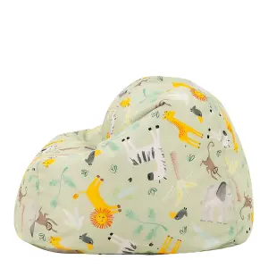 Veeva Kids Safari Bean Bag Chair Green Childrens Bean Bags