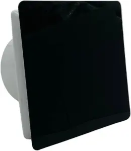 AirTech-UK Bathroom Extractor Fan 150mm/6 Matte Black Glass Front Panel with Humidity Sensor