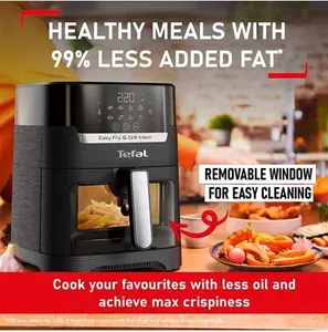 Tefal EY506840 Easy Fry Vision Air Fryer & Grill, 4.2L, Black