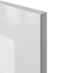 GoodHome Stevia Gloss grey Slab Glazed Cabinet door (W)500mm (H)715mm (T)18mm