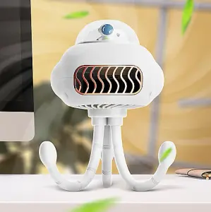 White Octopus Portable Desktop Fan Outdoor Mute Creative Fan