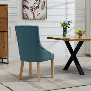 Ravenna Fabric Dining Chairs - Set of 2 - Teal