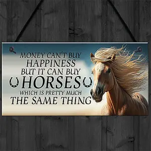 Red Ocean Horse Sign Daughter Friend Gift For Girls Hanging Stable Sign Pet Gift Horse Lover Gifts For Women