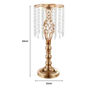 Gold Crystal Flowers Arrangement Stand Tall Vase Wedding Table Centerpiece 54cm (H)