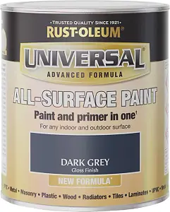 Rust-Oleum Universal Dark Grey Gloss All-Surface Paint 750ml