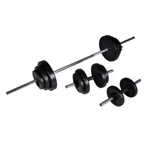 Barbell +2 Dumbbell Set Fitness Gym Essential 30.5kg