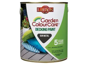 Liberon 110111 Garden Colour Care Decking Paint Gun Metal 2.5 litre LIBDPGM25L