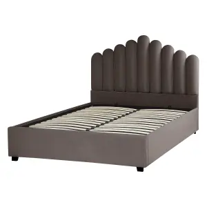 Velvet EU Double Size Ottoman Bed Taupe VINCENNES