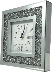 Touch of Venetian Wall Mount Clock Loose Diamante Vintage Crystal Crushed Diamond Mirror Jewel Roman Wall Clock For Home