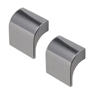 DecorAndDecor - AMORY Polished Nickel Black Square Cabinet Knob Drawer Cupboard Kitchen Pull Handles - Pair