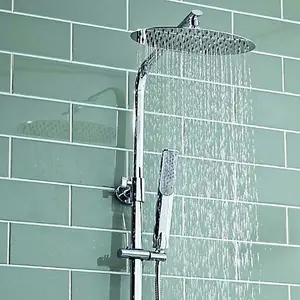 Scudo Marco Oval Telescopid Rigid Riser Shower Kit with Thermostatic Bar Valve