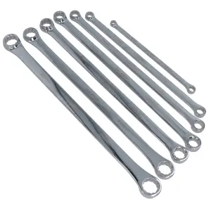 Extra Long Double Ended Ring Spanner Aviation Wrench 8mm - 24mm 7pc Set