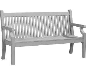 Winawood Sandwick 3 Seater Wood Effect Bench - Stone Grey