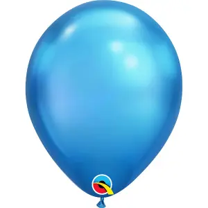 Qualatex 11 Inch Round Plain Latex Balloons (Pack of 25) Chrome Blue (One Size)