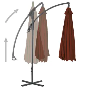 Berkfield Cantilever Umbrella with Steel Pole 300 cm Terracotta