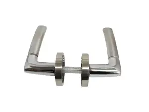 Indiana Door Handles Latch Lever on Rose Duo - Chrome Satin 125mm