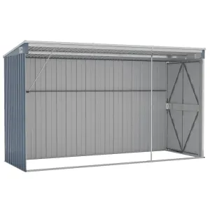 Berkfield Wall-mounted Garden Shed Grey 118x288x178 cm Galvanised Steel