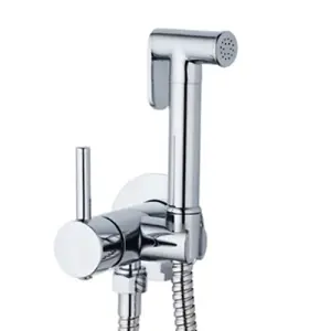 Invena Chromed Brass Wallmounted Bidet Tap Ceramic Head Mixer Expendable Handle