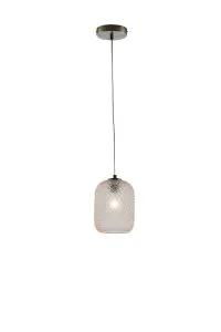 Luminosa ASHFORD Dome Pendant Ceiling Light Amber 15x20cm