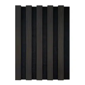 Dark Grey Laminate Acoustic Wall Panel 2400mm x 600mm (Black Felt)