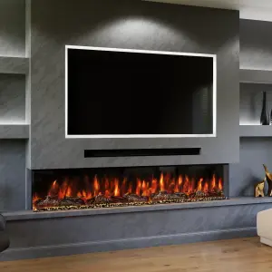 The Spectrum Series 82  Inch 3- Sided Media Wall Fire