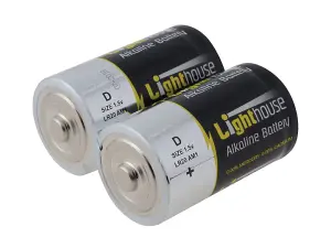 Lighthouse D LR20 Alkaline Batteries 14800 mAh (Pack 2)