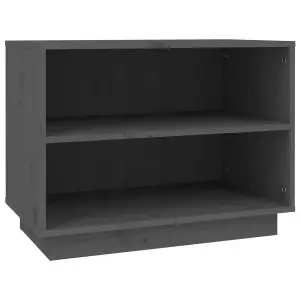 Shoe Cabinet Grey 60x34x45 cm Solid Wood Pine