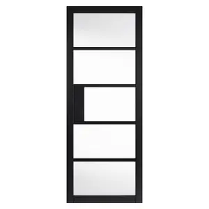 Urban Industrial Metro Black Clear Glass Internal Door