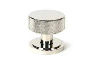 From The Anvil Polished Nickel Brompton Mortice/Rim Knob Set (Art Deco)