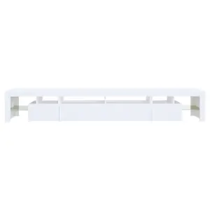 Berkfield TV Cabinet with LED Lights White 260x36.5x40 cm