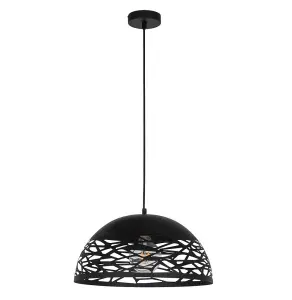 Luminosa Modern Hanging Pendant Black 1 Light , E27