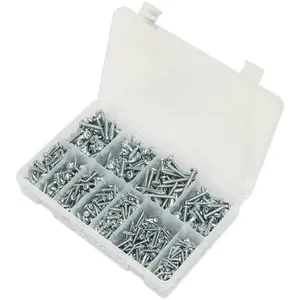 Comprehensive 700 Pack Self Tapping Screw Assortment with Zinc Pan Head Pozi