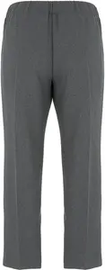 Bonmarche Straight Leg Pull-On Trouser 31in - Grey, Size: 24