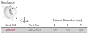 Vent-Axia 125mm to 90mm Reducer (408885)