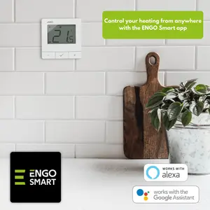 ENGO E20i-W Wireless Programmable Smart Thermostat Wifi App Alexa Control - White