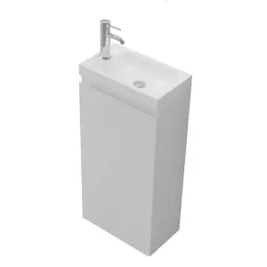 Aquarius Halite Waterproof White 400mm Vanity Unit and 1TH Basin