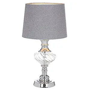 Witney Chrome and Glass Table Lamp, Charcoal