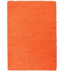 Orange Thick Shaggy Rug - California - 140x200cm (4'6" x 6'6")