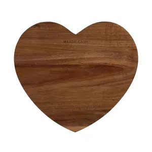 Cutting Board Heart Shaped Acacia Chop Slice Dice Serve Prep Board Reversible