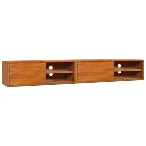 Berkfield Wall-mounted TV Cabinet 180x30x30 cm Solid Teak Wood